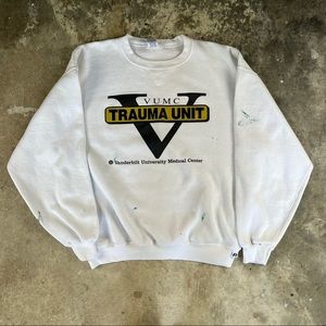 Vintage Y2K RUSSEL ATHLETIC Vanderbilt Medical Center White Sweatshirt L